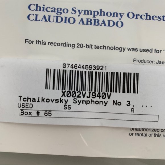 Claudio Abbado Symphony‎ Orchestra CD Sony Classical - Picture 9 of 13